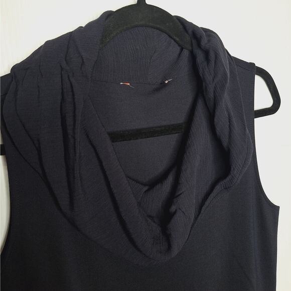 Desigual Sleeveless Jersey Shift Dress Cowl Neck Embroidered M/L Artsy Boho - Picture 10 of 14